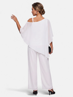 Women's white off-shoulder two-piece set back shot
