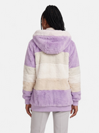 Women's purple oversized hooded jacket back shot