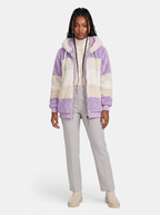 Women's purple oversized hooded jacket full body shot